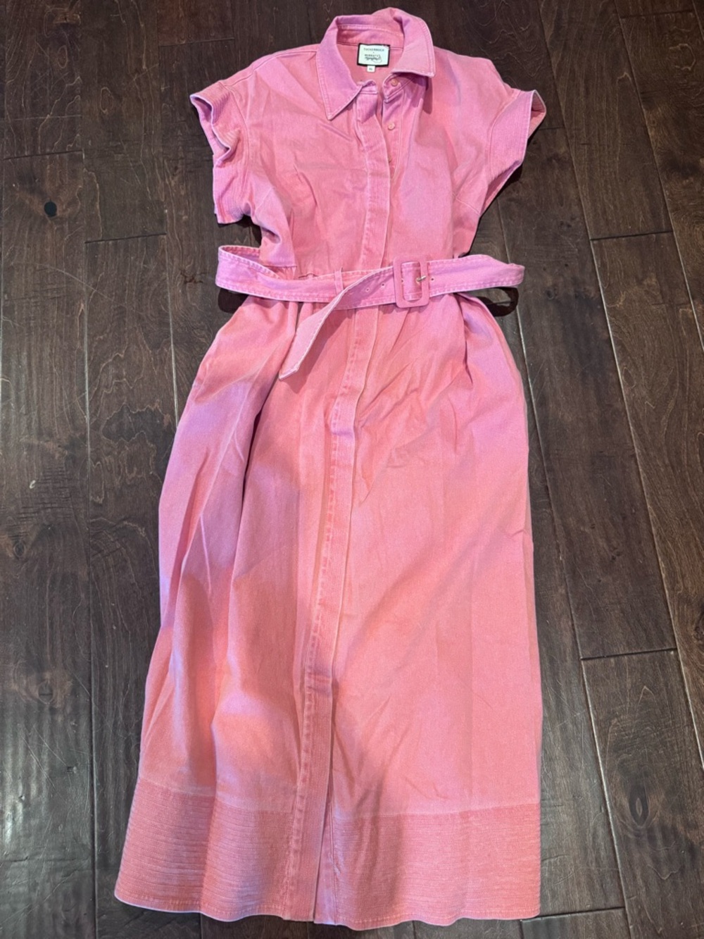 Tuckernuck Pink Maxi Shirt Dress with Belt